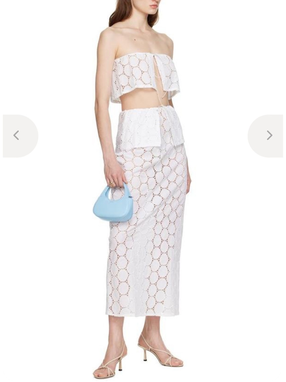 Saks Potts Meredith maxi skirt white Broderie anglaise